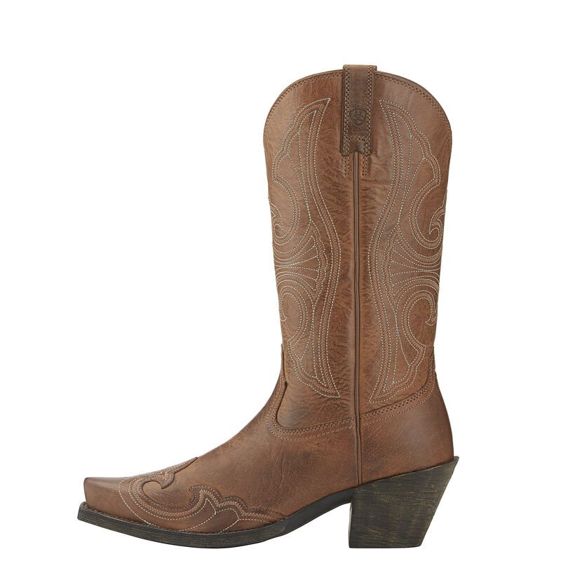 Ariat Round Up D Toe Wingtip Bej Rengi Western Csizma Bayan (38696-539)